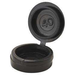 TIMCO Hinged Screw Cup and Cover - 13mm Diameter - Black - Pack of 100