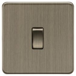 Knightsbridge 20A 1 Gang Flat Plate Double Pole Appliance Switch - Antique Brass