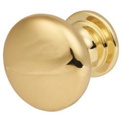 Touchpoint Domed Round Cabinet Knob - 25mm Diameter - Polished Brass