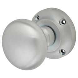 Altro Satin Chrome Round Rim Door Knob - 56mm Rose Diameter