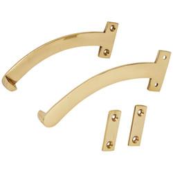 Quadrant Arm Fanlight Stay - 150mm Length - Polished Brass - Pair
