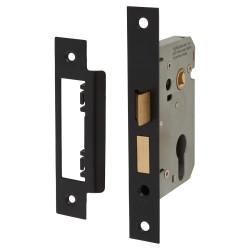 Touchpoint Contract Euro Profile Sashlock - 65mm Case - 44mm Backset - Matt Black