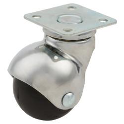 Coldene Rollstar Low Level Furniture Castor - Swivel - 40kg Max - 40mm Diameter - Chrome Plated