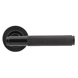 From The Anvil Aged Bronze Knurled Door Handles on Round Beehive Rose - Brompton Range