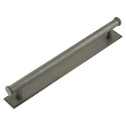 Hoxton by Frelan Wenlock 15mm Knurled T-Bar Cabinet Pull Handle on Stepped Backplate - 224mm c/c - Dark Bronze