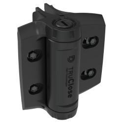 D&D TrueClose Heavy Duty Nylon Round Post Fittings - 121 x 108 x 13.5mm - Black - Pair