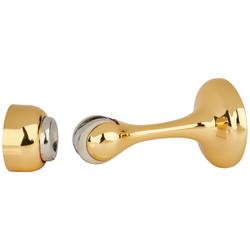 Magnetic Door Stop & Holder - 88 x 44mm - Polished Brass
