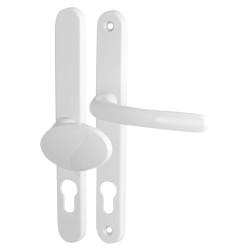 Fab & Fix Balmoral uPVC Offset Multipoint Lever/Pad Door Handle - 92/62mm c/c - White