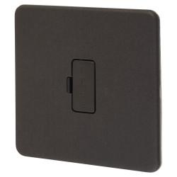 Knightsbridge 13A 1 Gang Screwless Flat Plate Unswitched Fused Spur - Smoked Bronze