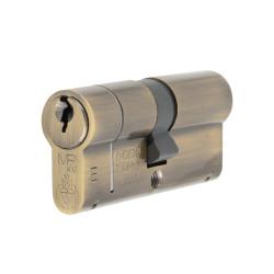 Eurospec 1 Star 6 Pin 80mm Euro Double Cylinder - 40 + 40mm - Antique Brass - Keyed to Differ