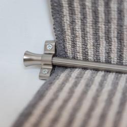 Altro Lines Stair Rod with Fluted Finials - 900mm Length - Satin Nickel