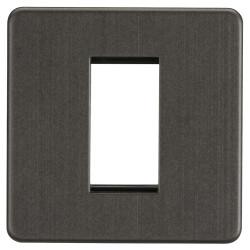 Knightsbridge 1 Gang 1 Module Euro Screwless Faceplate - Smoked Bronze