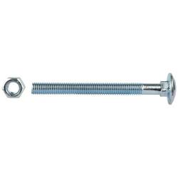 Carriage / Coach Bolt with Nut - M10 x 100mm - Zinc Plated - Pack of 5
