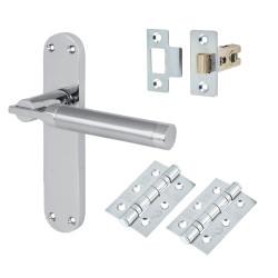 Altro Satin/Polished Chrome Latch Door Handles Pack - Parma Range