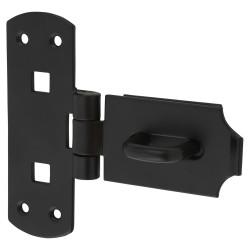 Heavy Pattern Vertical Hasp & Staple - 150 x 50mm - Black