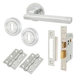 Touchpoint Satin Chrome 3 Lever Sashlock Door Handles on Rose Pack - Sophia Range