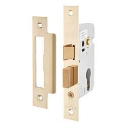 Touchpoint Contract Euro Profile Sashlock - 65mm Case - 44mm Backset - Polished Brass