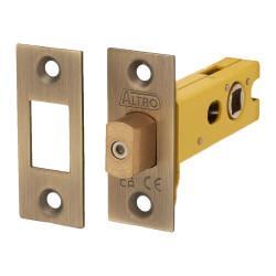 Altro 8mm Tubular Bathroom Deadbolt - 76mm Case - 57mm Backset - Square - Antique Brass