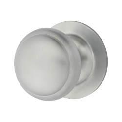 Altro Satin Chrome Round Centre Door Knob - 83mm Rose Diameter