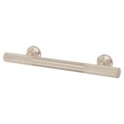 Altro York 12mm Partially Knurled T-Bar Cabinet Pull Handle - 96mm Centres - Satin Nickel