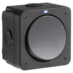Knightsbridge 20AX IP66 1 Gang 2 Way Outdoor Weatherproof Switch with LED - Black