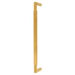 Hampstead PVD Satin Brass 25mm Knurled D-Bar Door Pull Handle - Bolt Fix - 450mm Centres