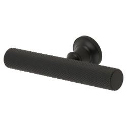 Altro York 12mm Knurled T-Bar Cabinet Knob - 80 x 35mm - Matt Black