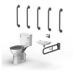 Fitzroy of London Rimless Close Coupled Doc M Pack - Exposed Fixings - Grey