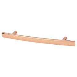 Altro 14mm Curved T-Bar Cabinet Pull Handle - 76mm Centres - Bright Copper