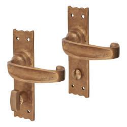 Louis Fraser Oil Rubbed Bronze Tudor Bathroom Door Handles - 152 x 38mm