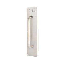 Altro Satin Stainless Steel 19mm D-Bar Door Pull Handle on Plate - PULL - Screw Fix - 500 x 125mm