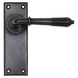 From The Anvil Aged Bronze Reeded Latch Door Handles - 152 x 50mm