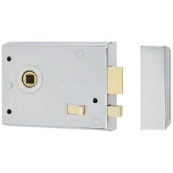 Altro Rim Lock with Snib - 105 x 80mm - Satin Chrome