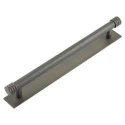 Hoxton by Frelan Sturt 15mm Reeded T-Bar Cabinet Pull Handle on Plain Backplate - 224mm c/c - Dark Bronze