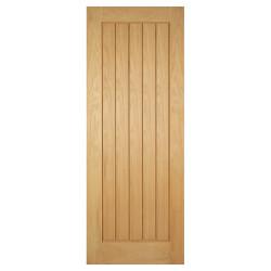 LPD Mexicano 5 Panel Unfinished Solid Internal FD30 Fire Door - 2040 x 826 x 44mm - Oak