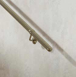 Rothley 40mm Handrail Banister Staircase Rail Support Kit - 3600mm Length - Antique Brass