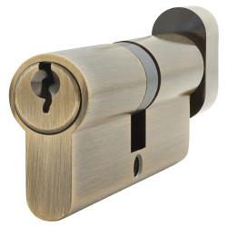 Touchpoint 5 Pin 80mm Euro Thumbturn Cylinder - 40mm Turn + 40mm - Antique Brass - Keyed To Differ