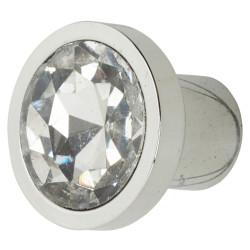 Altro Flat Crystal Glass Cabinet Knob - 21mm Diameter - Polished Chrome