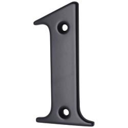 79mm Screw Fix Door Numeral - 1 - Black