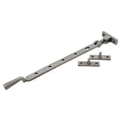 Olde Forge Square Casement Window Stay - 12"/300mm - Polished Iron