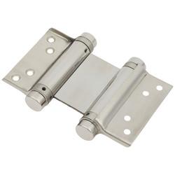 Double Action Self Closing Spring Hinge - 76mm Length - Polished Stainless Steel - Pair