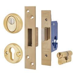 Altro BS3621 Euro Deadlock & Double Cylinder - 65mm Case - 44mm Backset - Square - PVD Brass