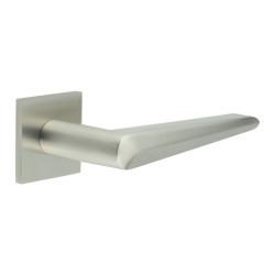 CRES by Frelan Satin Stainless Steel Sprung Fire Rated Door Handles on Square Rose - CR-107 Range