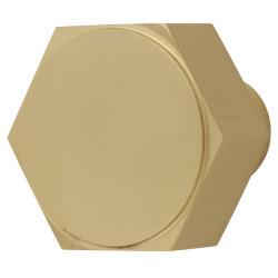 Alexander & Wilks Vesper Hex Cabinet Knob - 40mm Diameter - Satin Brass
