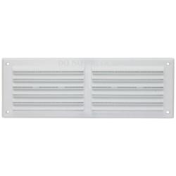 Louvre Vent with Flyscreen - 271 x 95mm - 6600mm² Free Air Flow - White Plastic