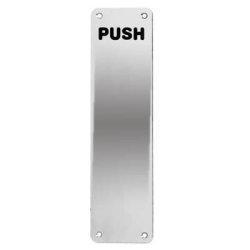 Altro Stainless Steel Finger Plate - Push - 300 x 75 x 1.5mm - Polished