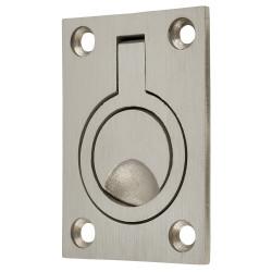 Altro Rectangular Flush Ring Cabinet Pull Handle - 62 x 44mm - Satin Stainless Steel