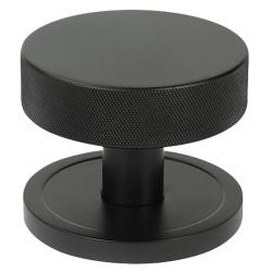 From The Anvil Brompton Aged Bronze Round Knurled Centre Door Knob - 90mm Rose Diameter