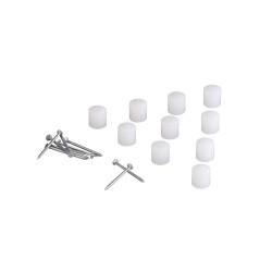 elfa Twin Slot Shelving System - Melamine Shelf Pins - White - Pack of 10