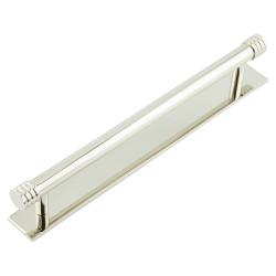 Hoxton by Frelan Sturt 15mm Reeded T-Bar Cabinet Pull Handle on Plain Backplate - 224mm c/c - Polished Nickel